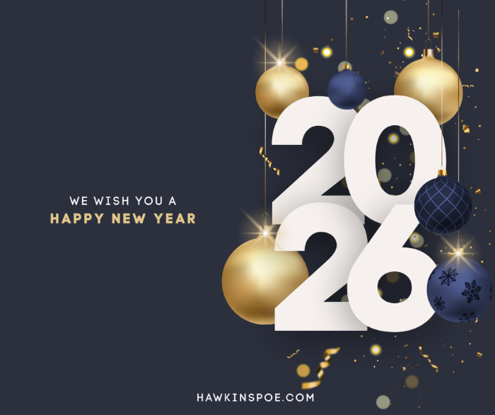 We Wish You A Happy New Year!  From Hawkins-Poe Realtors